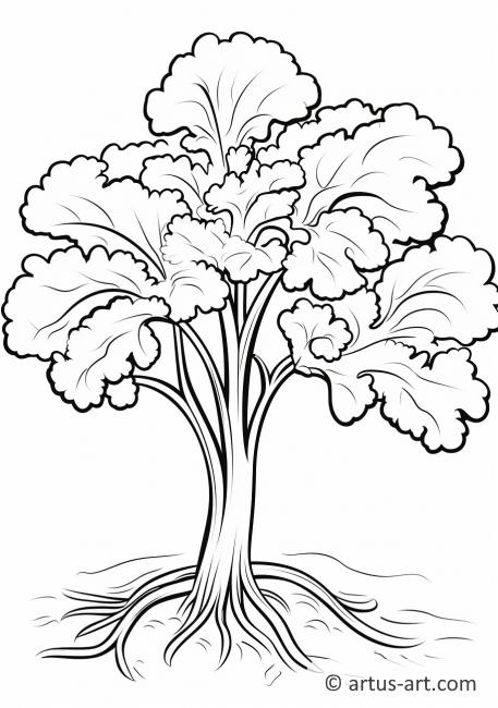 Página para colorear de planta de brócoli